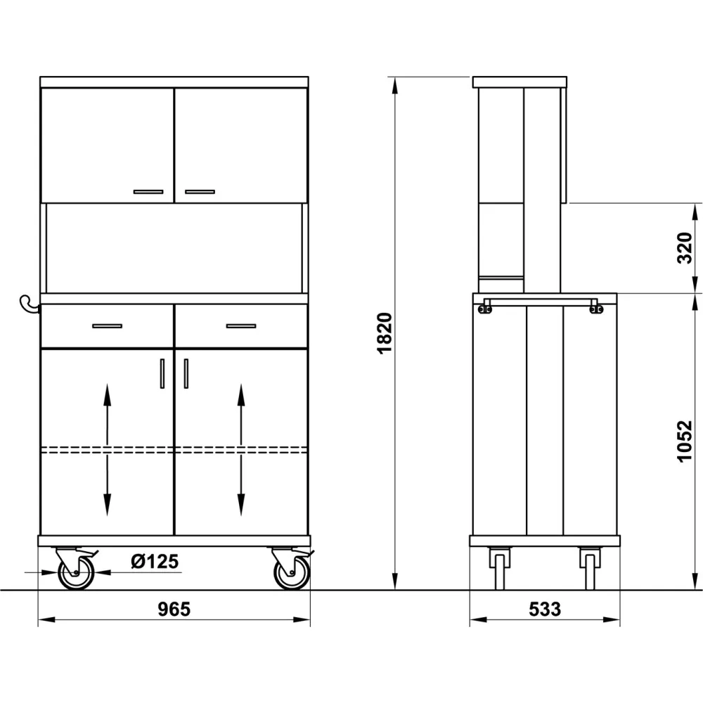 Viesmīļu Servēšanas Stacija ALKOR2CH B/R