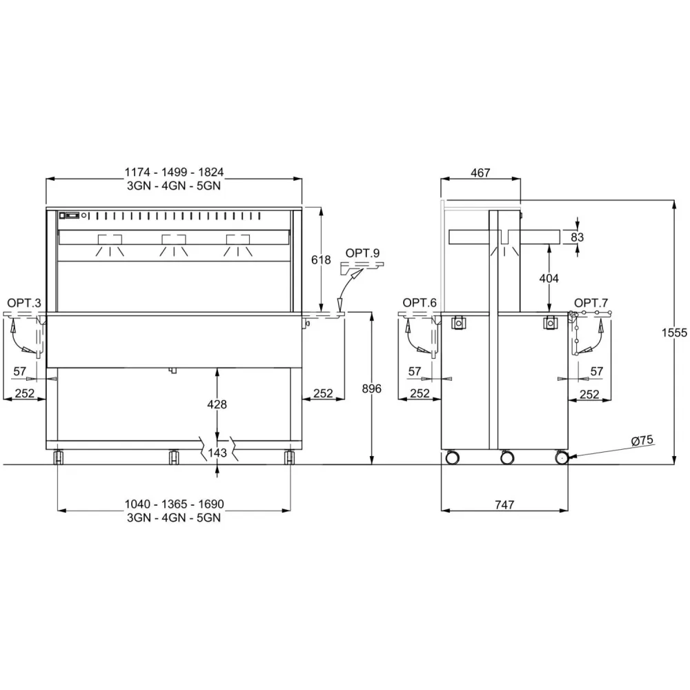 Kuum Pind Halogeenlamp ATHENA 3 PC
