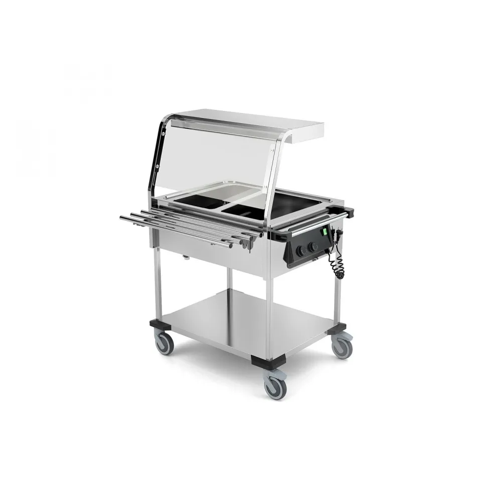 BAIN MARIE TROLLEY WITH LED LIGHTING COMPASS 2 LED SEP