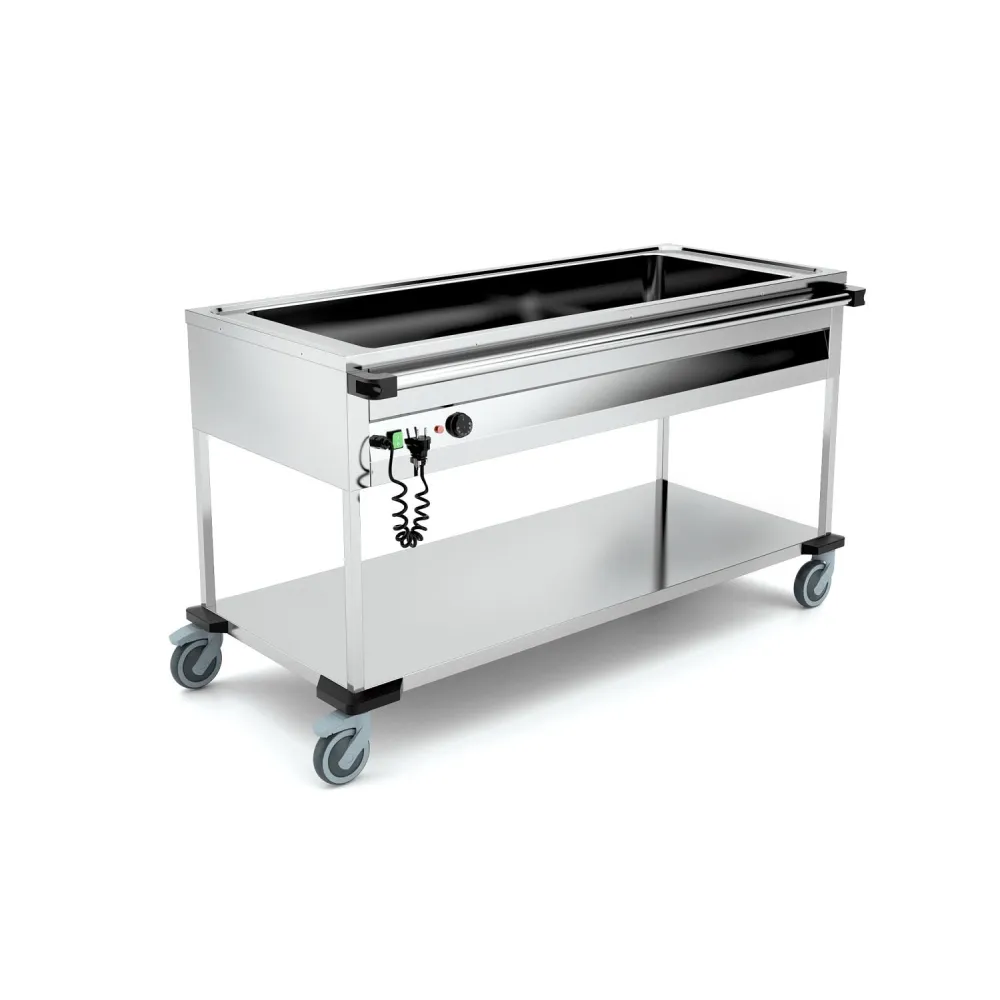 Premium Stainless Steel Bain Marie Trolley with Front Controls