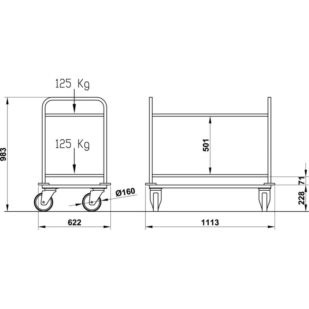 Profesionalus serviravimo vežimėlis DRAGONE RINF