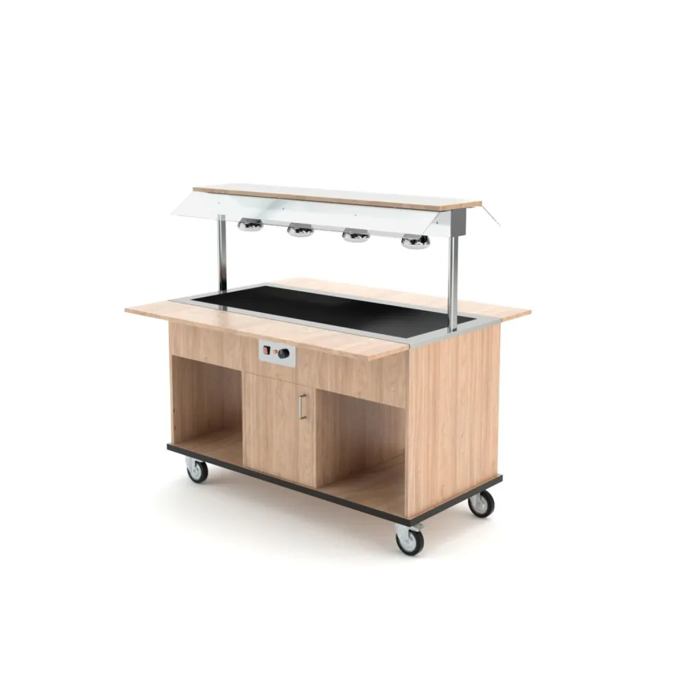 Buffet Chaud HEKO 4 GN avec Protection en Plexiglass