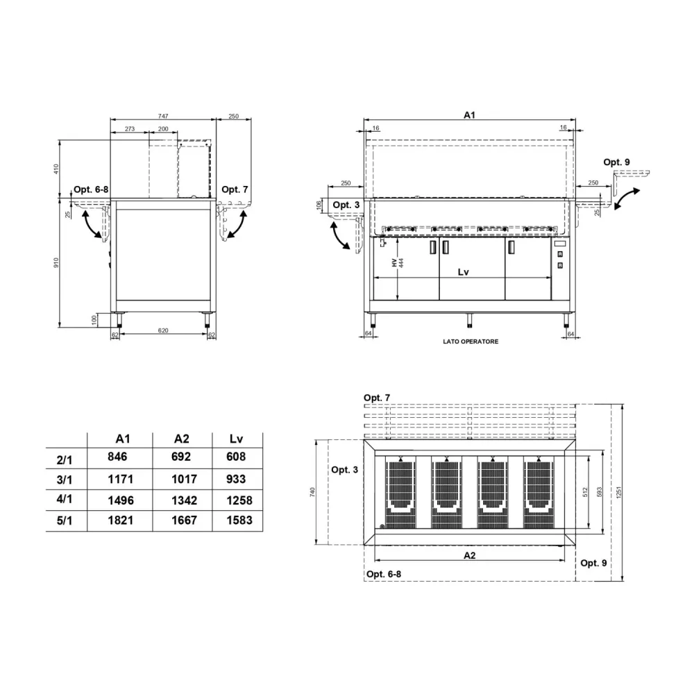 Подогревной буфет OMNIA 5 с нижним отсеком