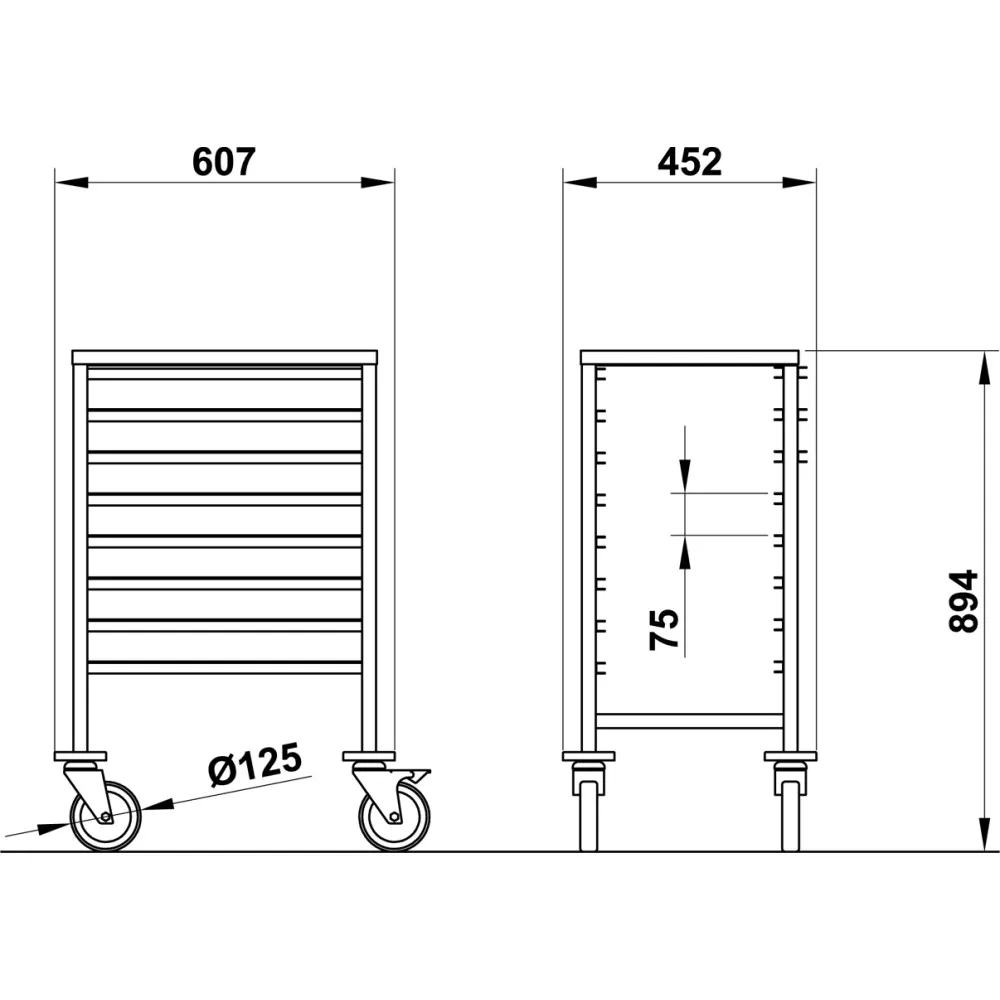 Vega GN 1/1 Trolley Rack