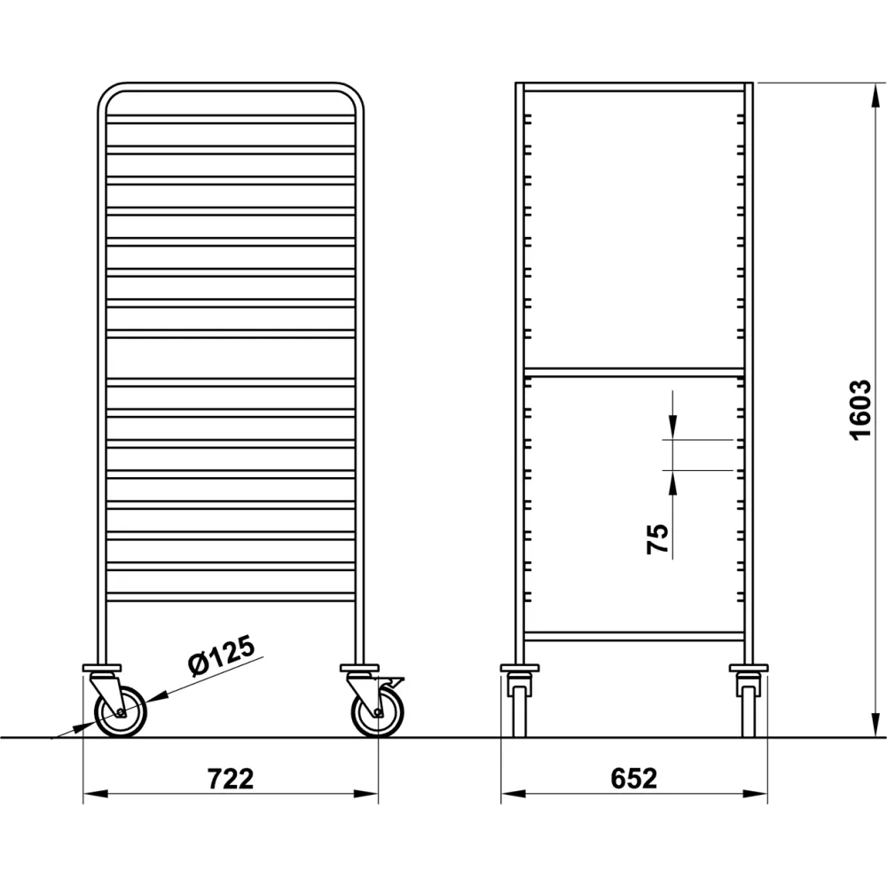 Chariot de Rangement pour Plateaux VEGA GN2/1 C16