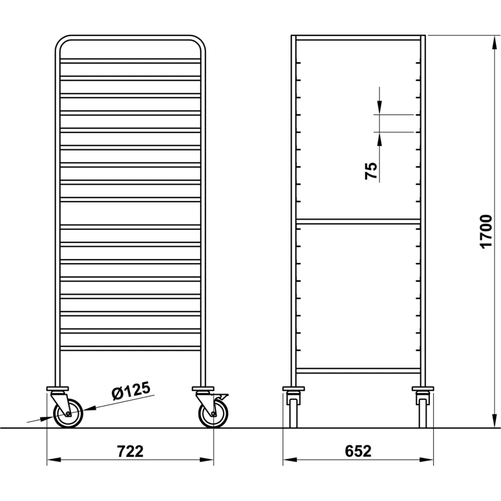 Vega GN2/1 Trolley for GN Trays