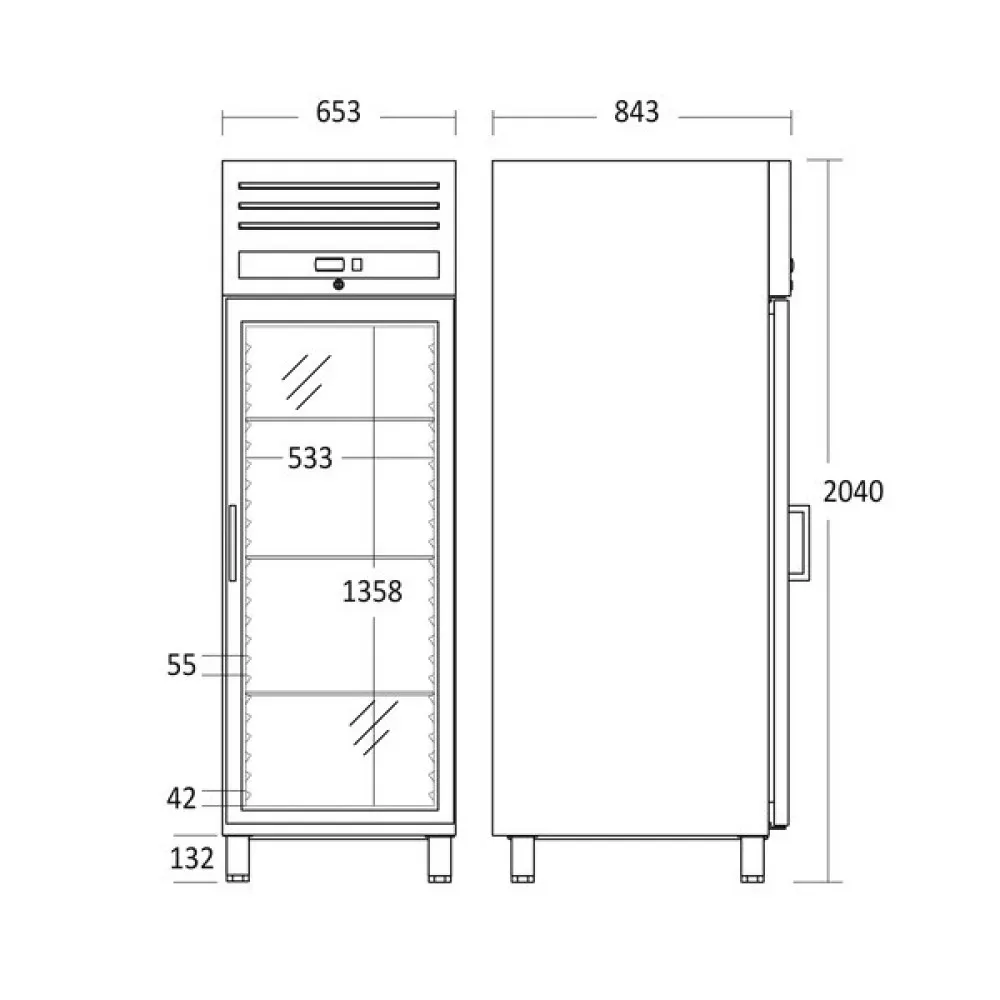 Refroidisseur GUR 700 - Modèle avec Porte Vitrée