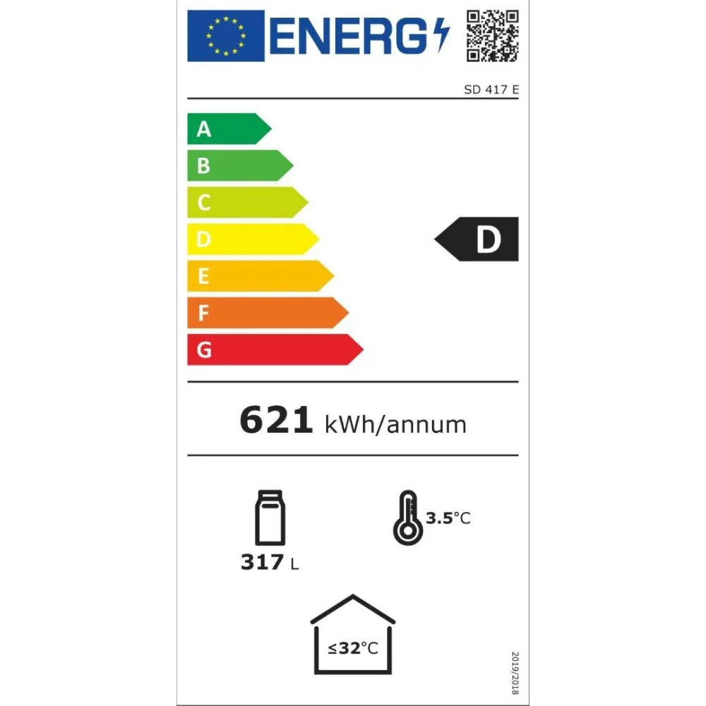 Réfrigérateur Vertical 280L avec Porte Vitrée SD417E