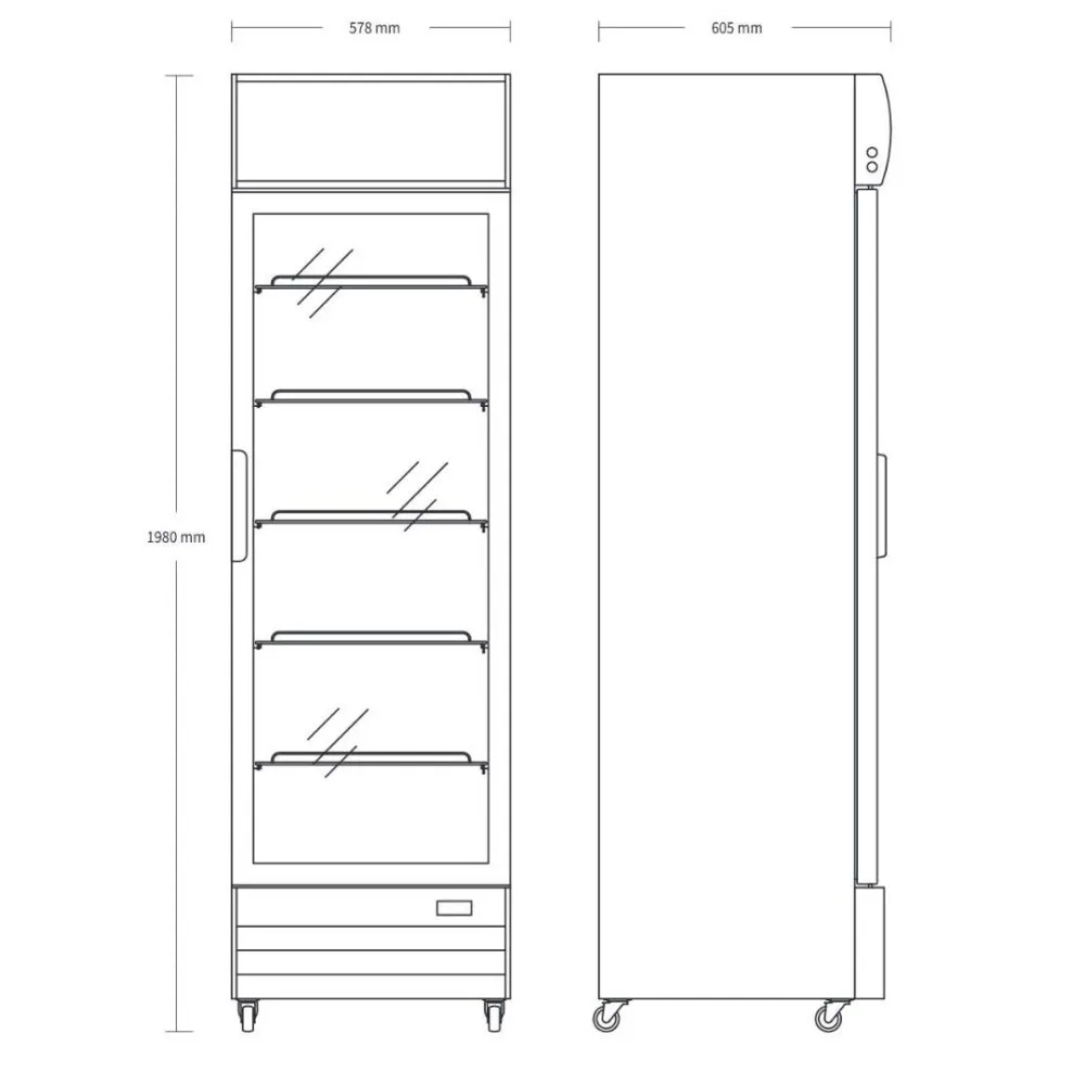 Réfrigérateur Vertical 280L avec Porte Vitrée SD417E