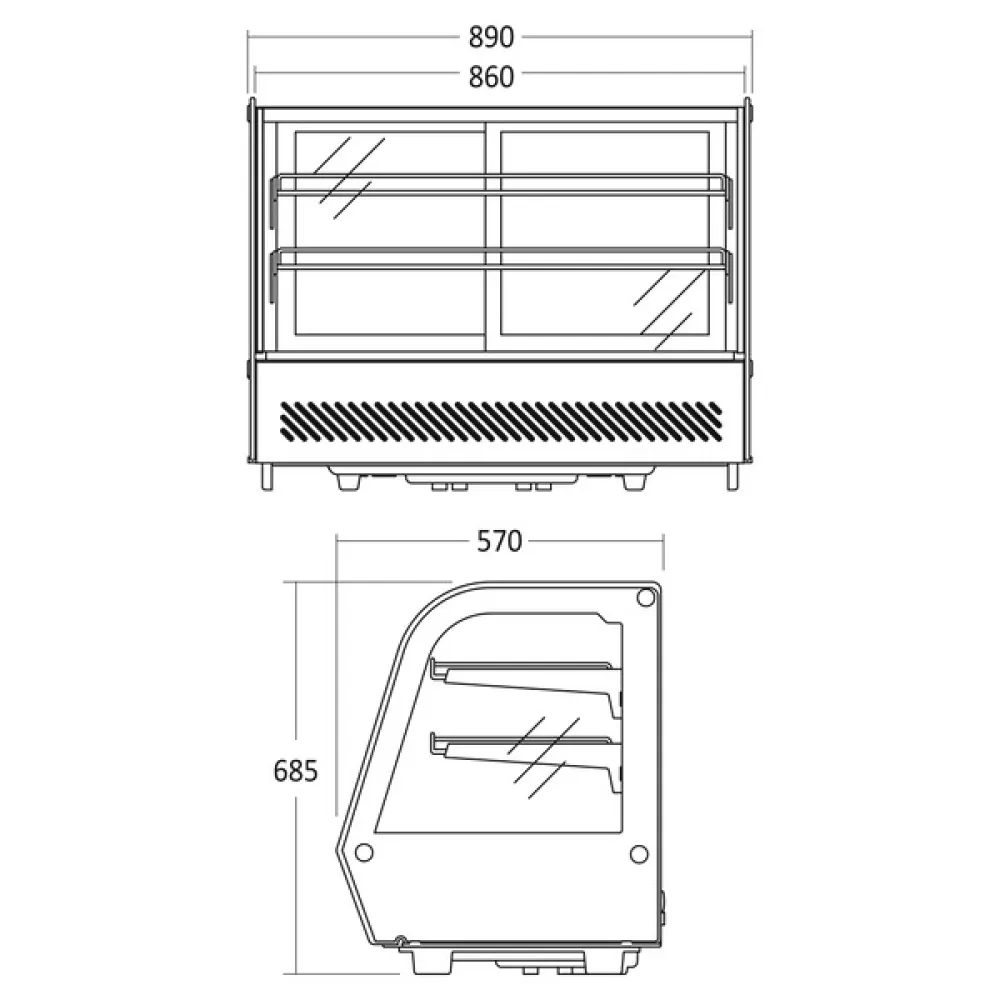 Vitrīna RTW160E - Komerciāla Aukstā Vitrīna