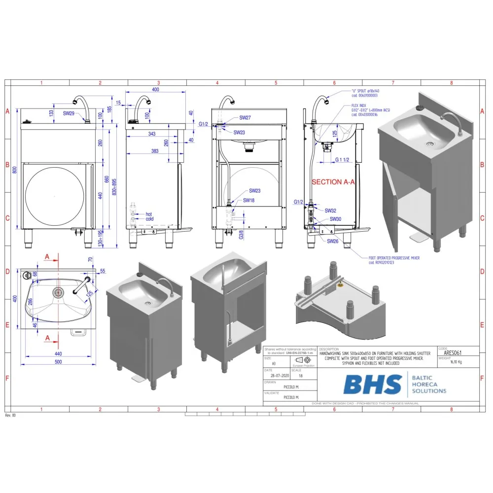 Современный автоматический смеситель A061