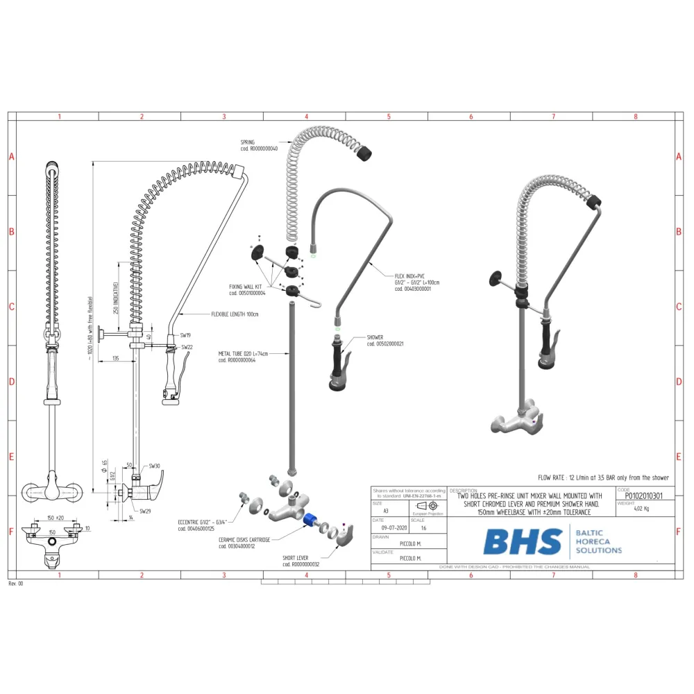 Kohandatud eeltöötluse segisti dušipeaga