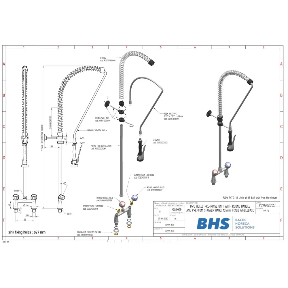 Priešplovimo maišytuvas su dušo galvute P20127