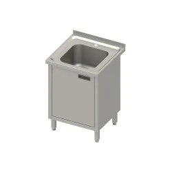 Stalas su plautuve ir atveriamomis durimis 600