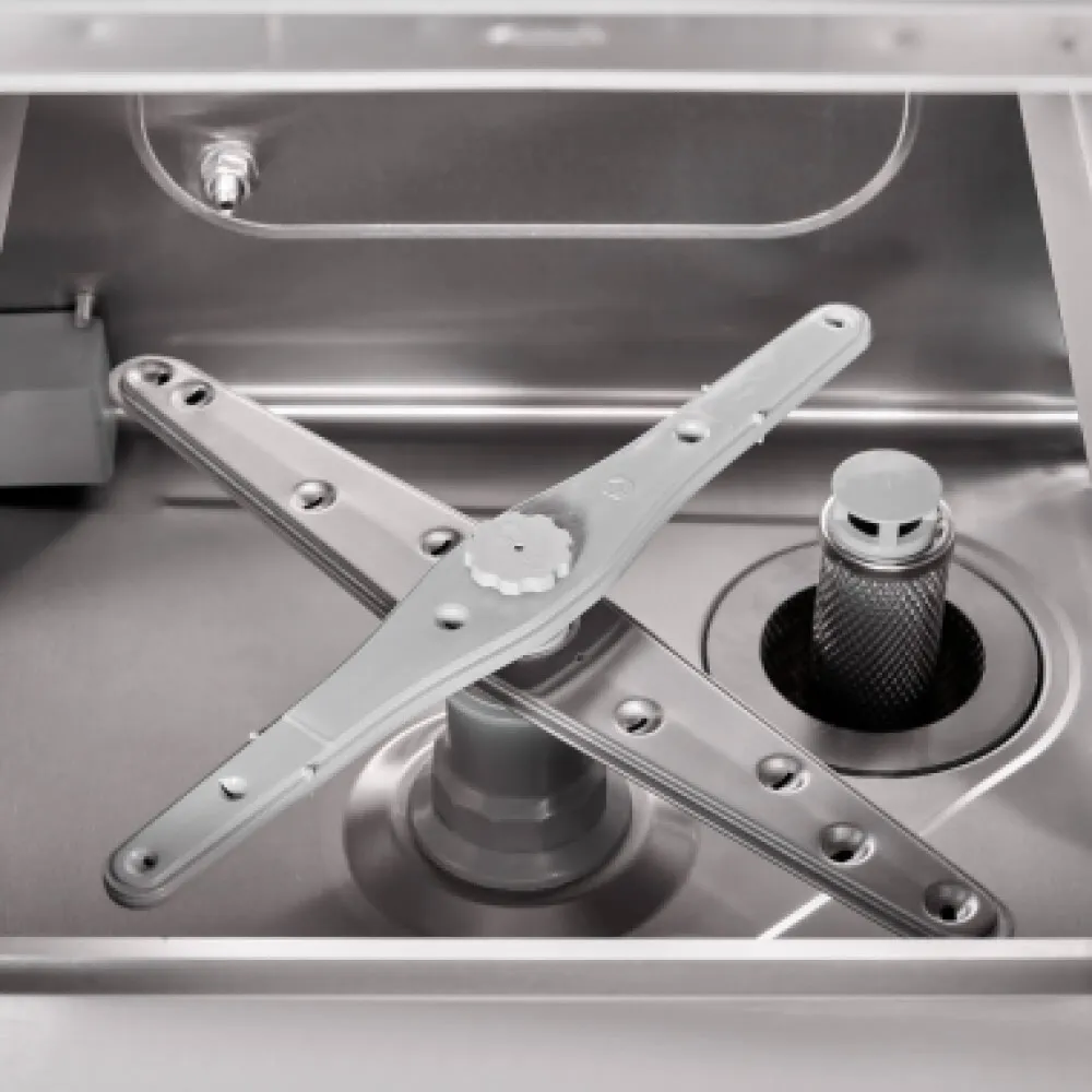 Profesionāla trauku mazgājamā mašīna glāzēm ar skalošanas un drenāžas sūkni