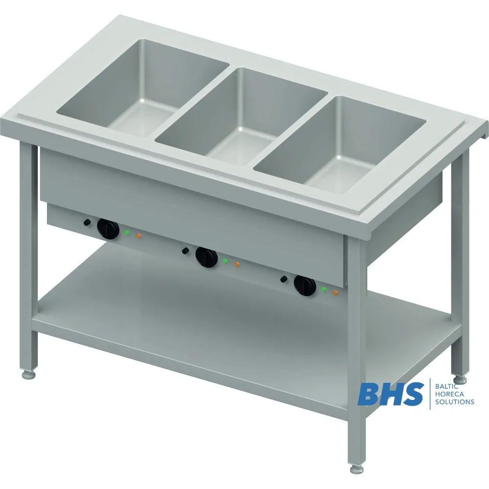Triple Compartment Heated Chafing Dish with Divider