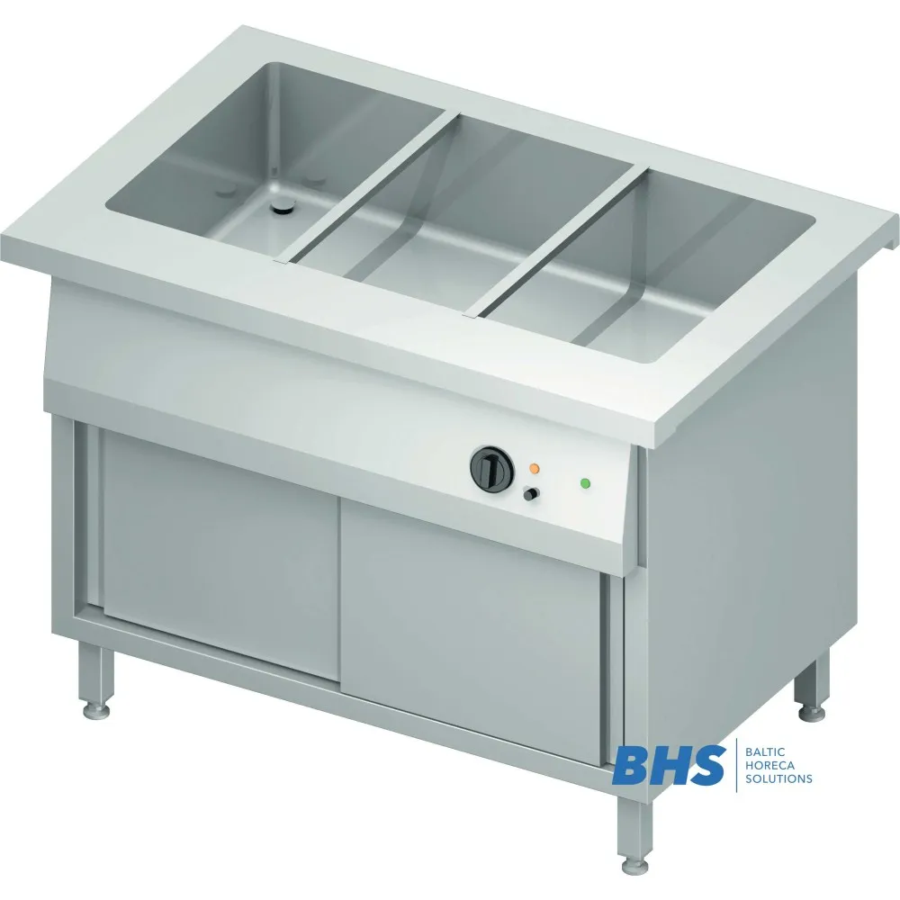 3 GN1/1 Cold Chafing Dish with Storage Cabinet
