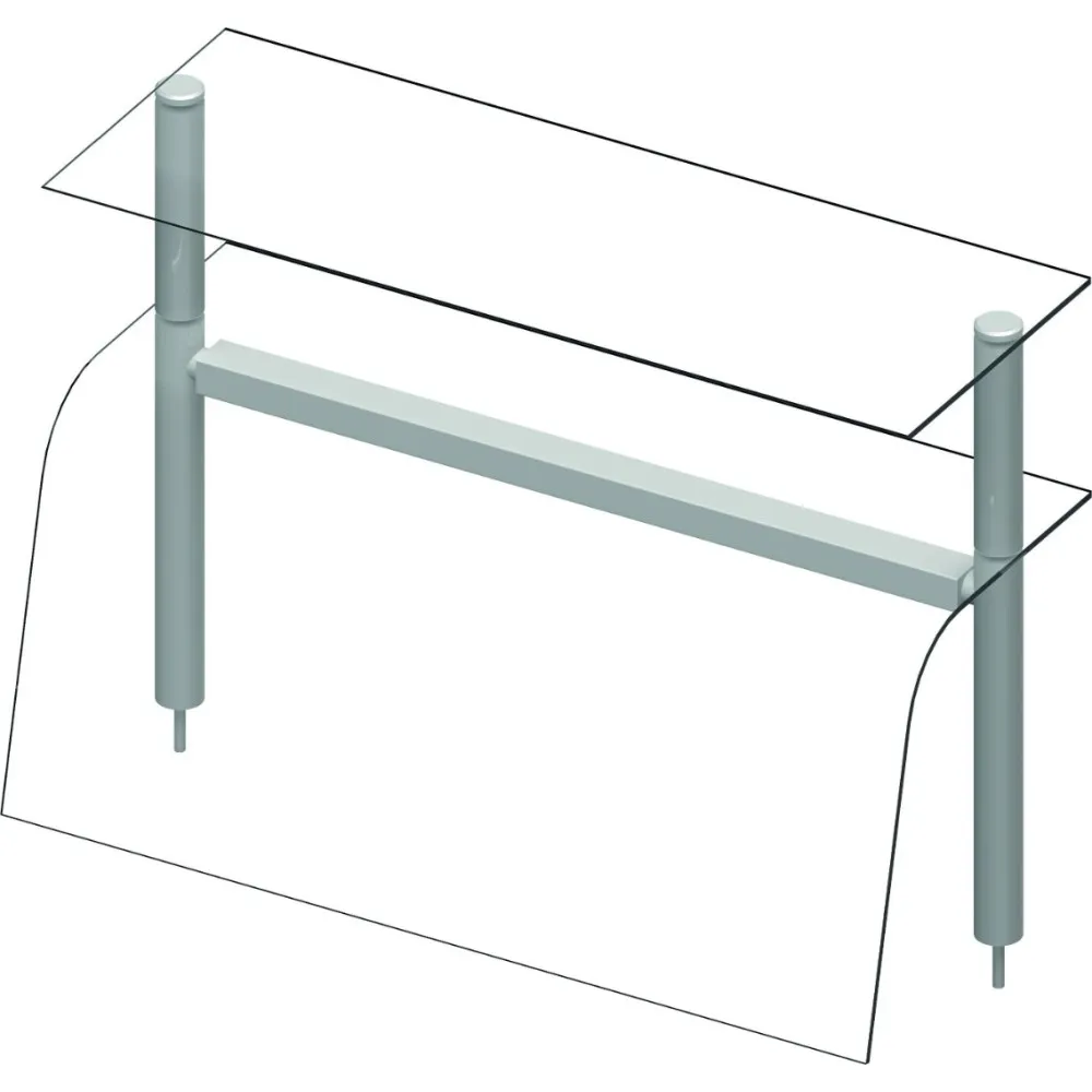 Двойное защитное стекло для мармита, 1122 мм