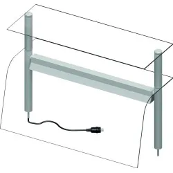 Double neutral display (curved glass) with LED 790 mm