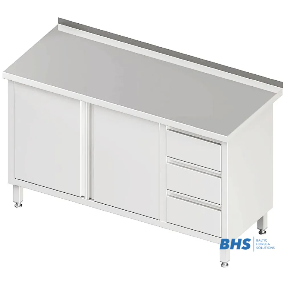 Table de travail avec 3 tiroirs et 2 portes - 1400 mm