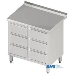 Stalas su 6 stalčiais