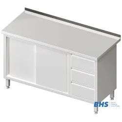 Table avec 3 tiroirs et 2 portes coulissantes 1200 mm