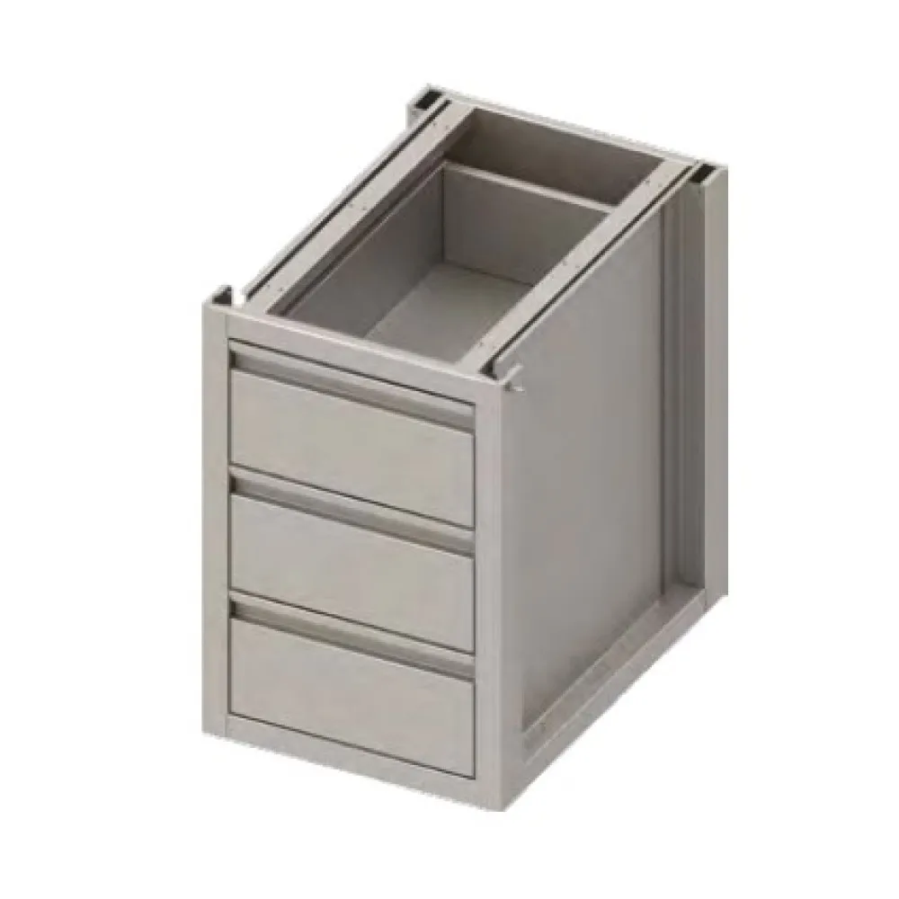 Trijų stalčių metalinė spintelė