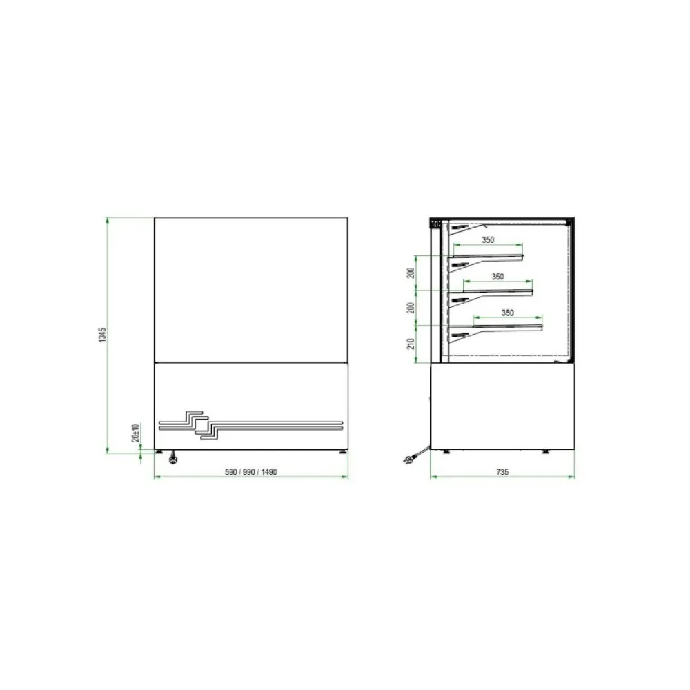 CUBE II 1000 Dessert Display Case