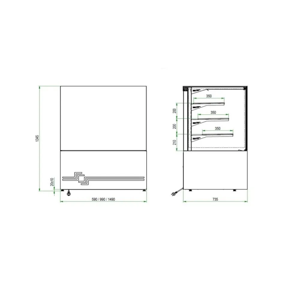 CUBE II 1000 Pastry Showcase