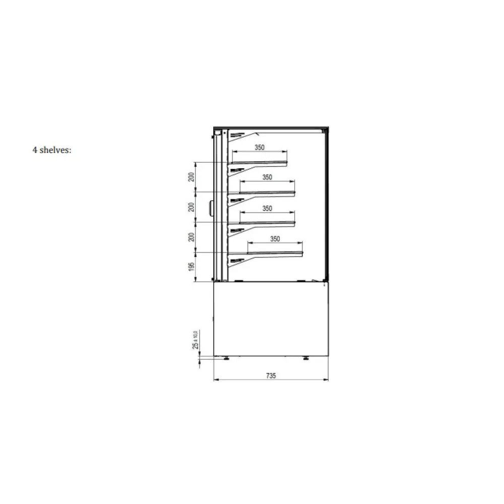 Kondiitritootete vitriin PANORAMA HIGH 1500 HEOSONE