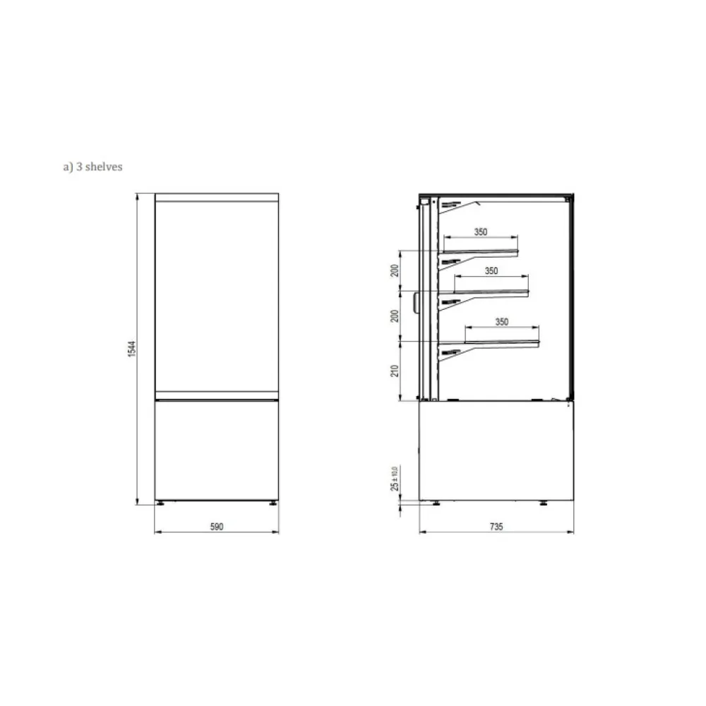 Elegant Patisserie Display Case - PANORAMA HIGH 600