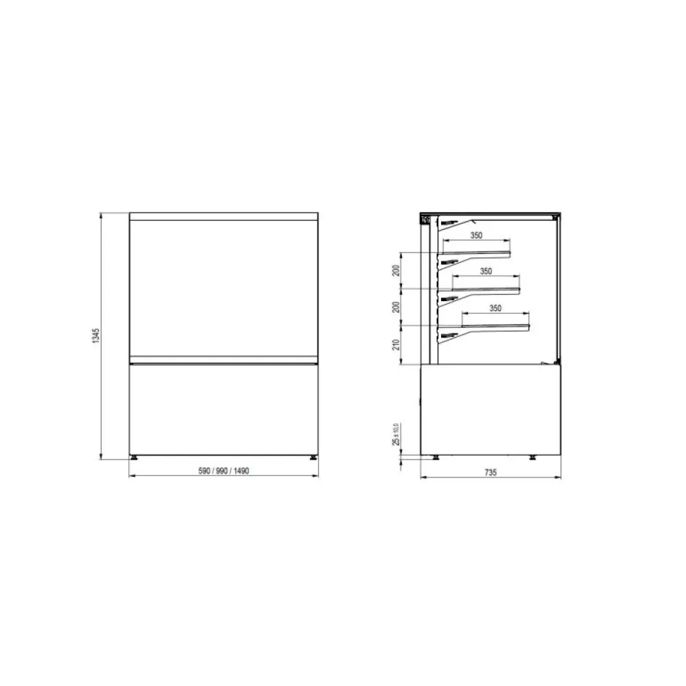 PANORAMA NORMAL 1500 Pašapkalpošanās Konditorejas Vitrīna