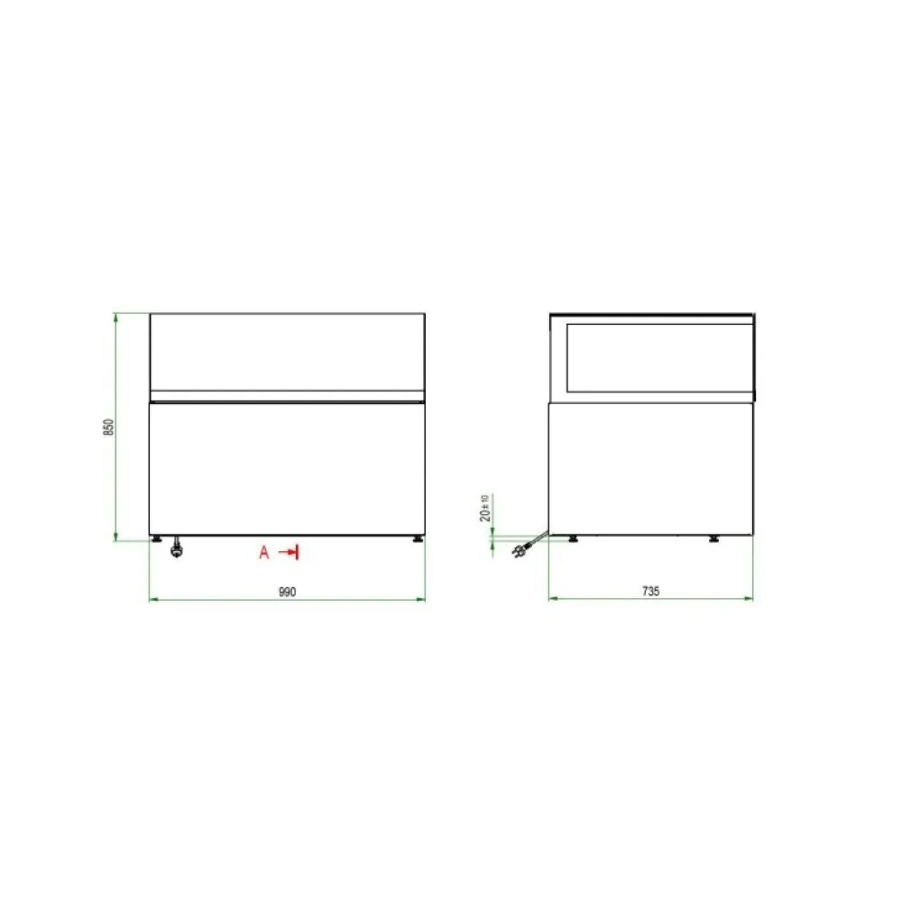 PANORAMA LOW 1000 konditorejas vitrīna