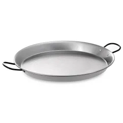 Polished steel paella pan extra