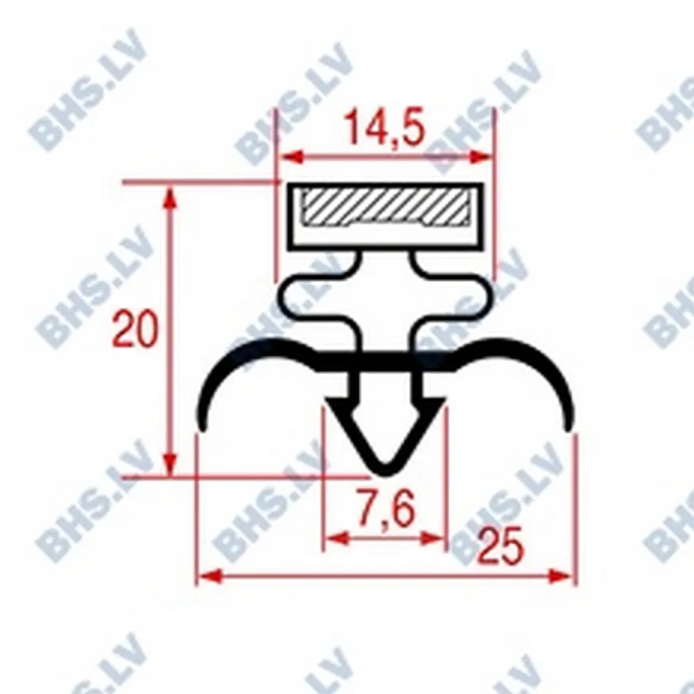 SNAP-IN GASKET L1023 (2000 mm) - Black