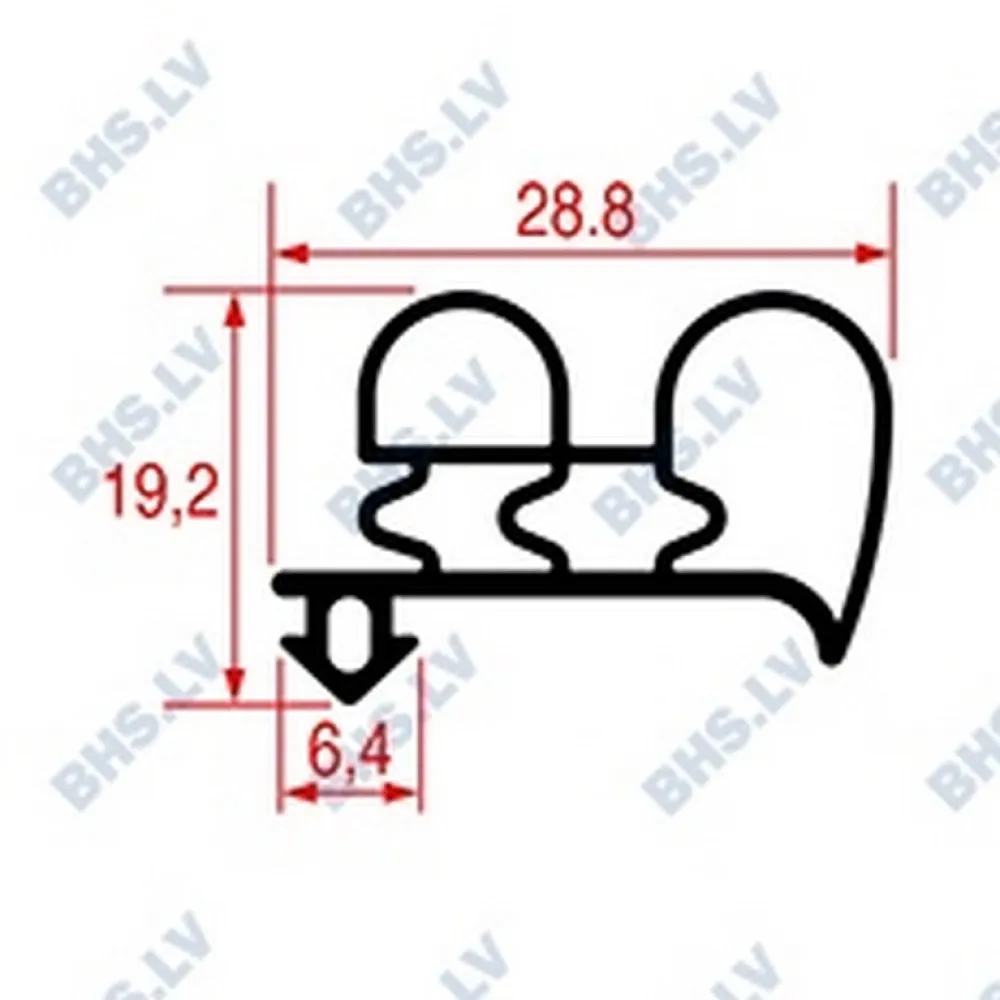 SNAP-IN GASKET L1028 - 2000 mm Grey Profile