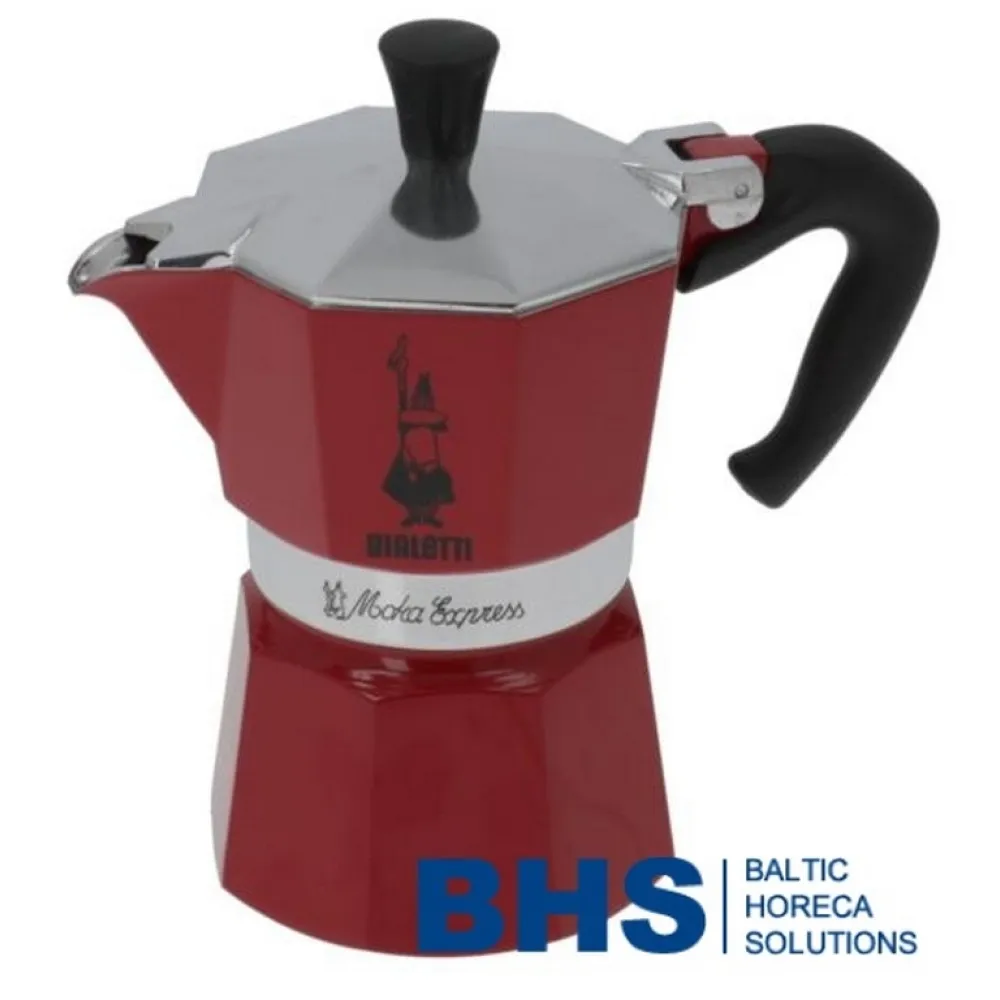 Red Moka Express 3-Cup Coffee Maker