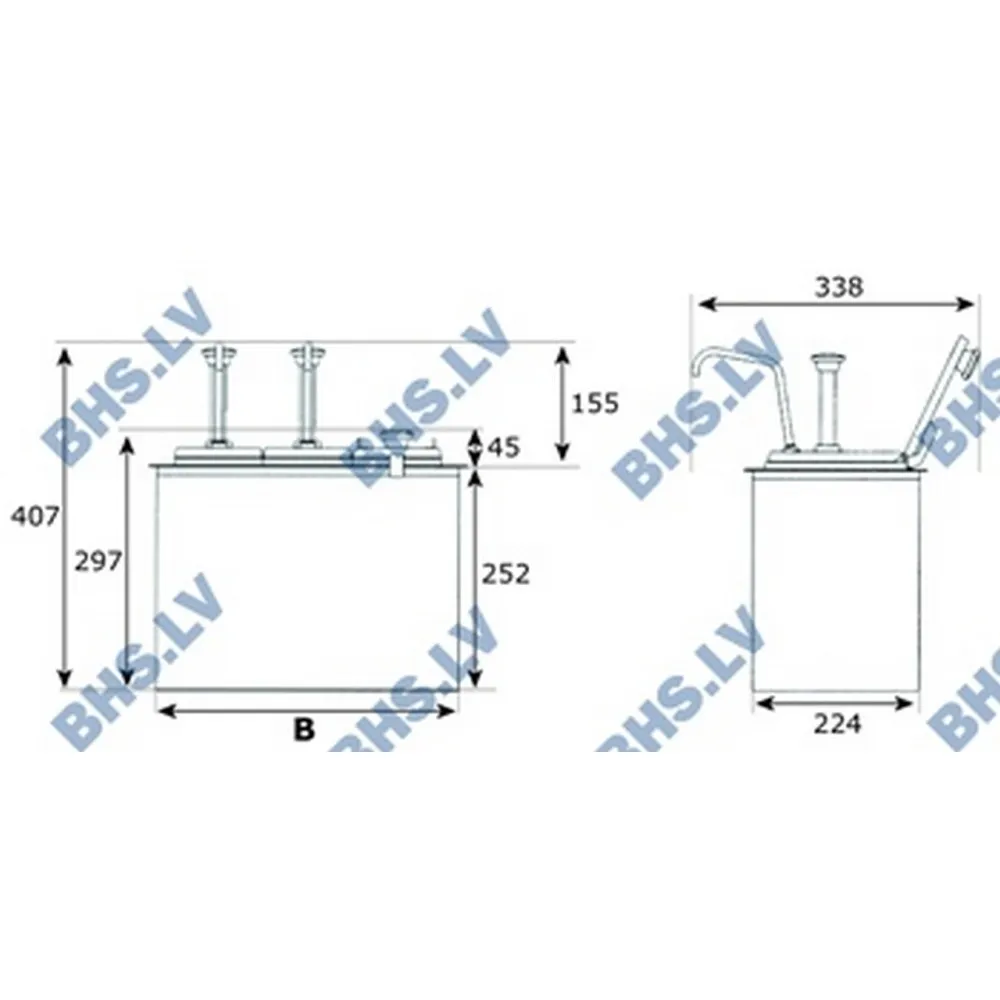 Tvirtas dozatorius su 3 talpyklomis
