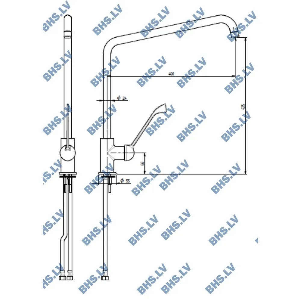 Смеситель для раковины с поворотным краном