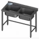 Table en métal avec double évier - Pratique et Élégante