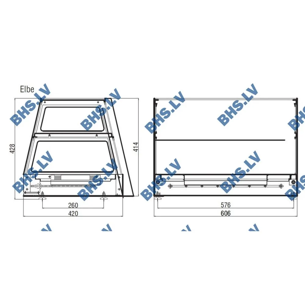 Karstā vitrīna ELBE Inox Premium