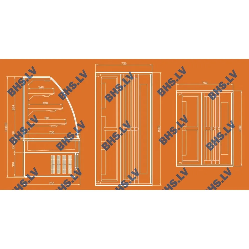 Soojendusega vitriin GEORGIA III 1500