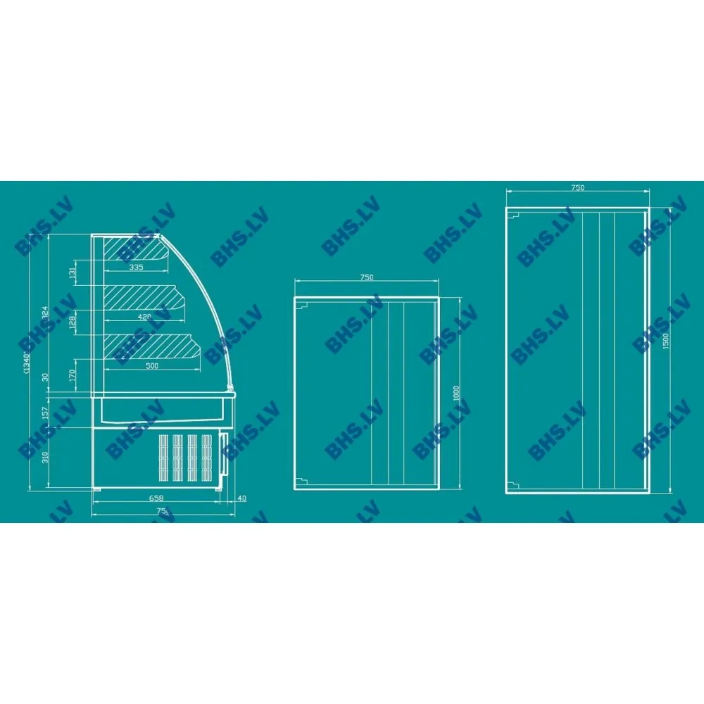 GEORGIA III 1500 STATIC - Kondiitritoodete vitriin