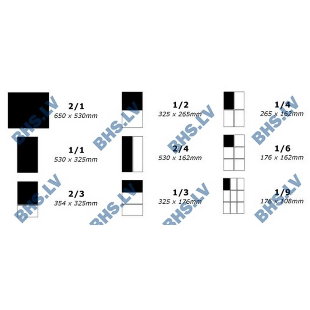 GN1/2 - 65 mm Neerukujuline Konteiner