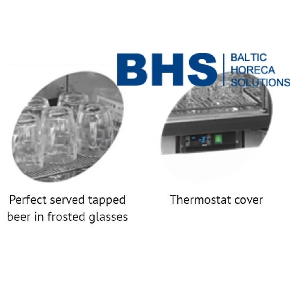 Klaasuksega Külmik 79L - Peegeldav Roostevaba Teras