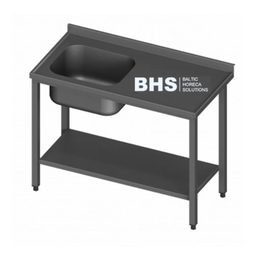 Versatile Metal Table with Integrated Sink and Storage Shelf