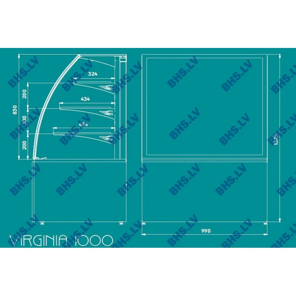 Virginia 1000 Standarta - servēšanas vitrīna