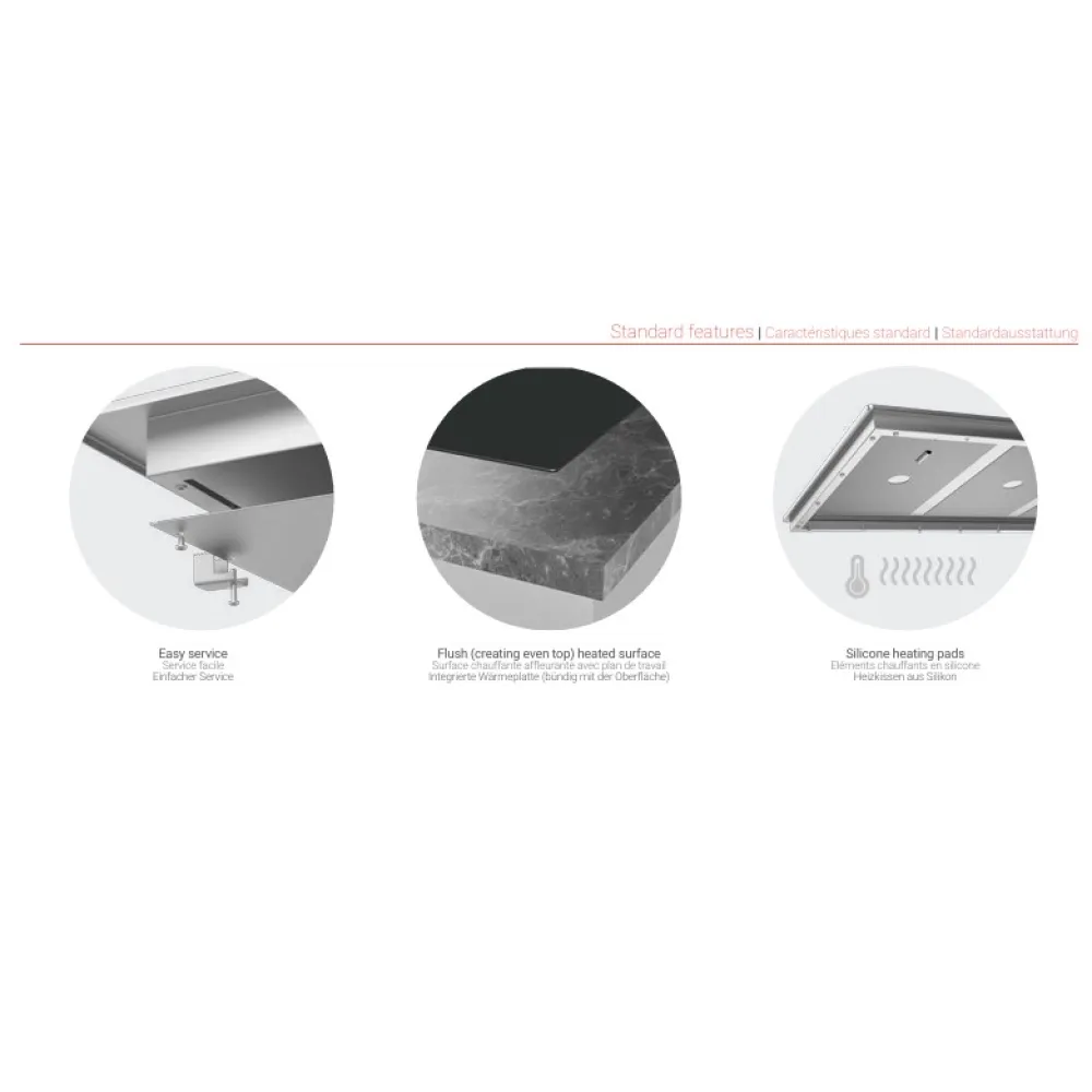 Sisseehitatud süvistatav klaaspind 308 mm, GN 1/1