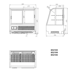 Vitriin 100 l LED-valgustiga, must