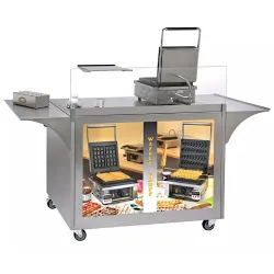 Roostevabast terasest ratastega käru vahvlite müügiks MG-02